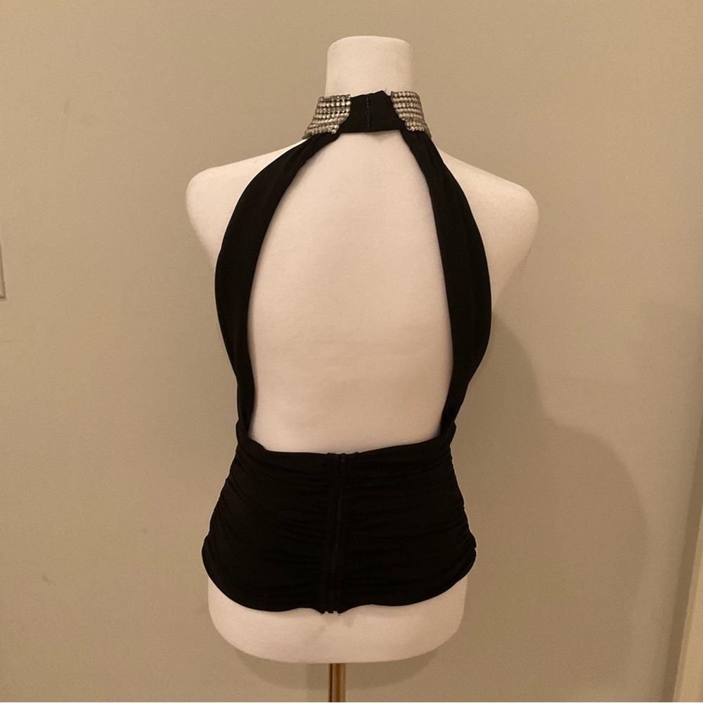 Cache Black Top with Rhinestone Detail - Picture 5 of 6